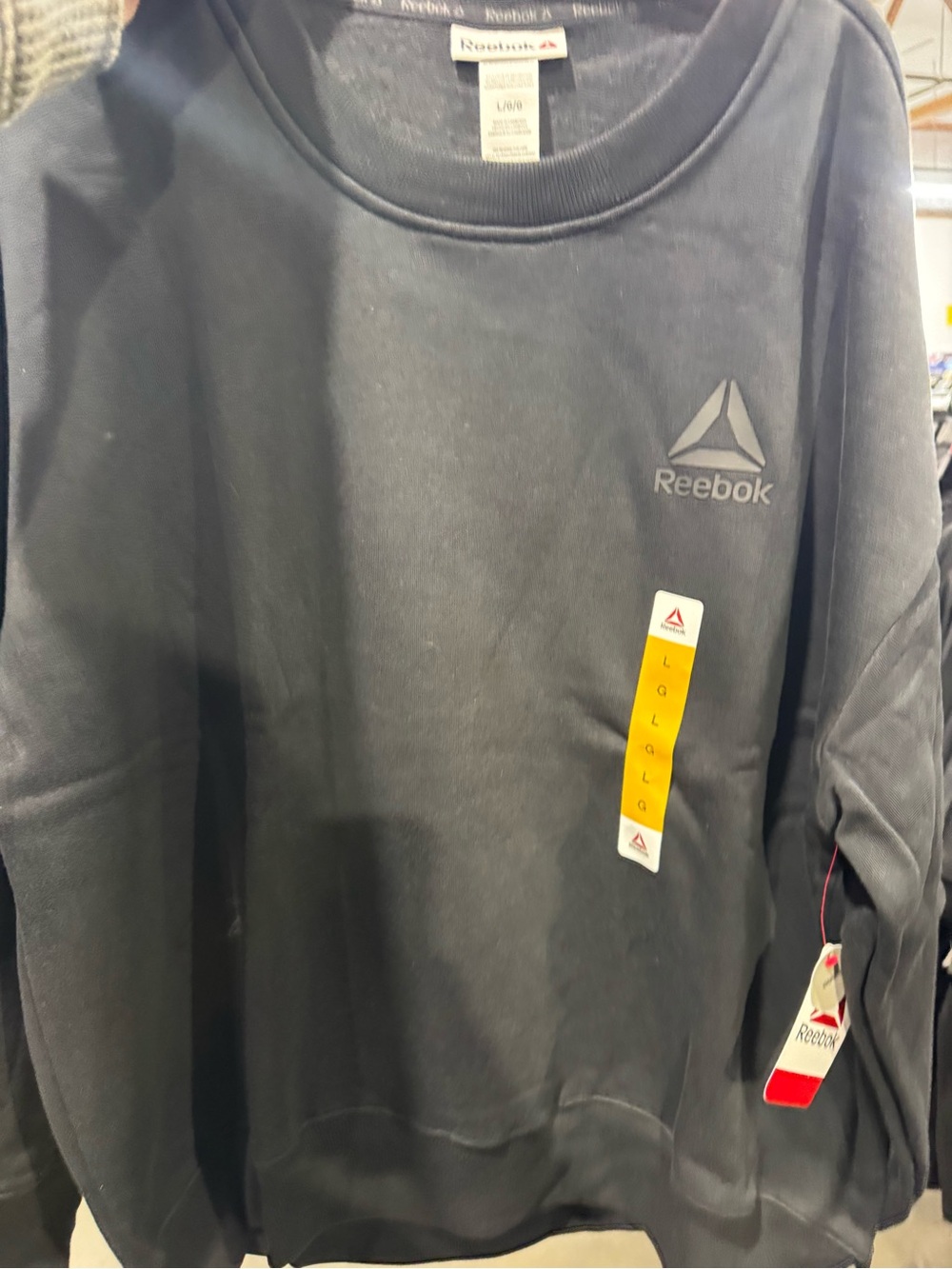 Reebok Men's Black Crewneck Pullover with Subtle Logo